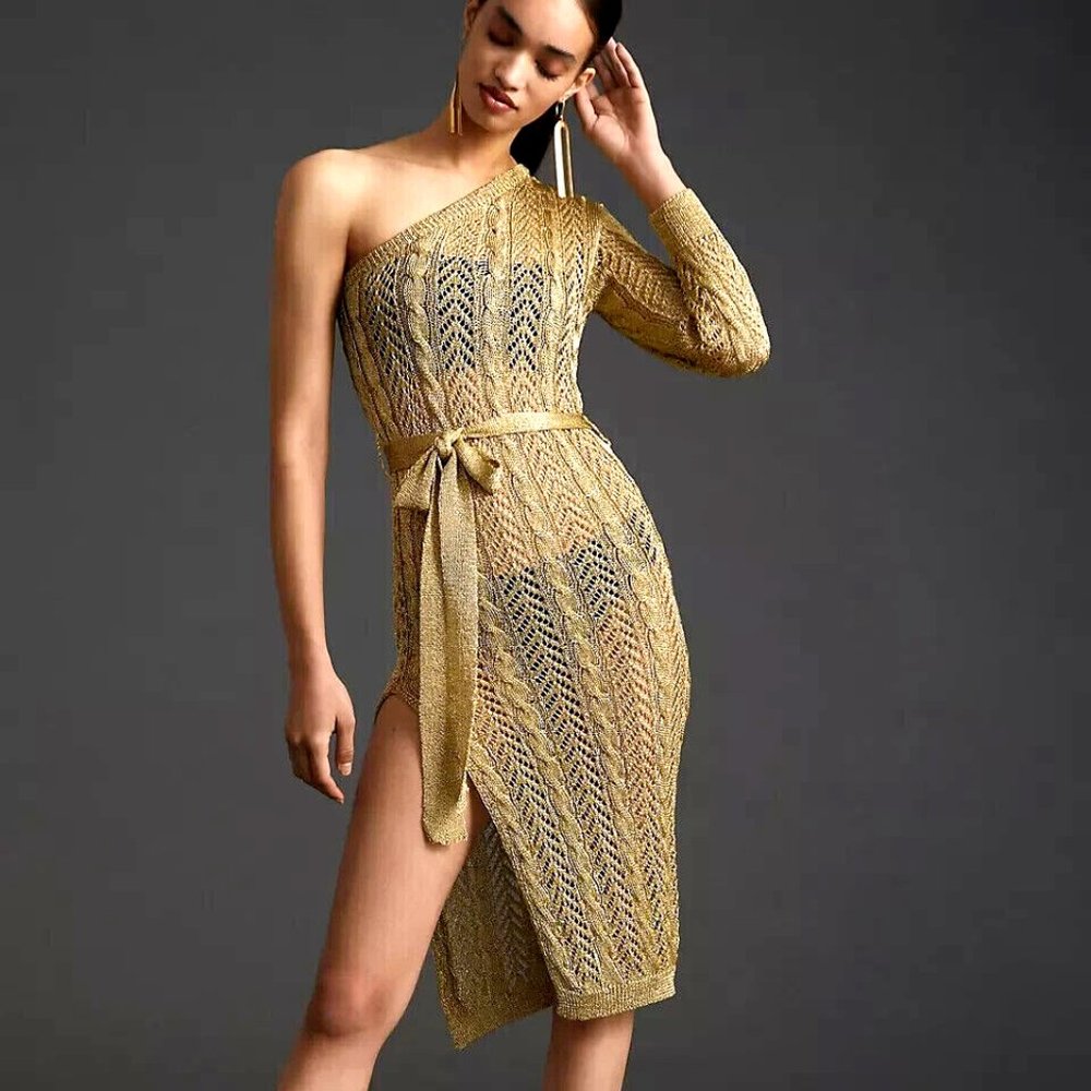 Anthropologie One-Shoulder Knit Cover-up